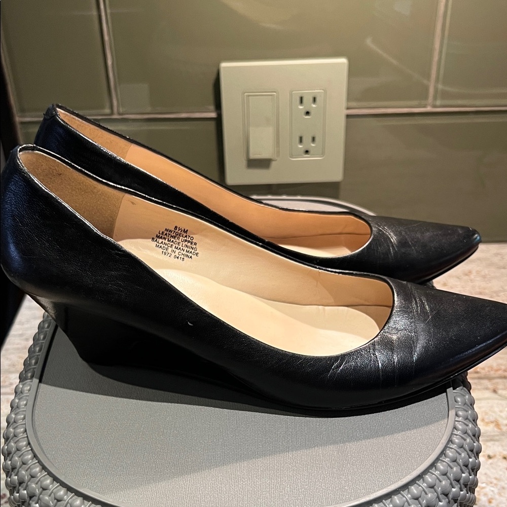 Nine West Elegant Black Leather Women's Pumps 8 1/2 M